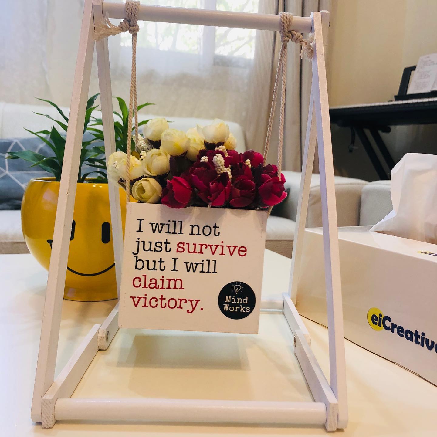 Desktop Flower Box Display with Personalized Text