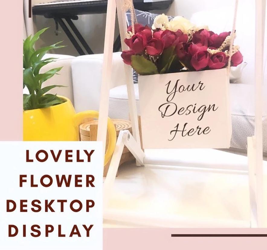 Desktop Flower Box Display with Personalized Text