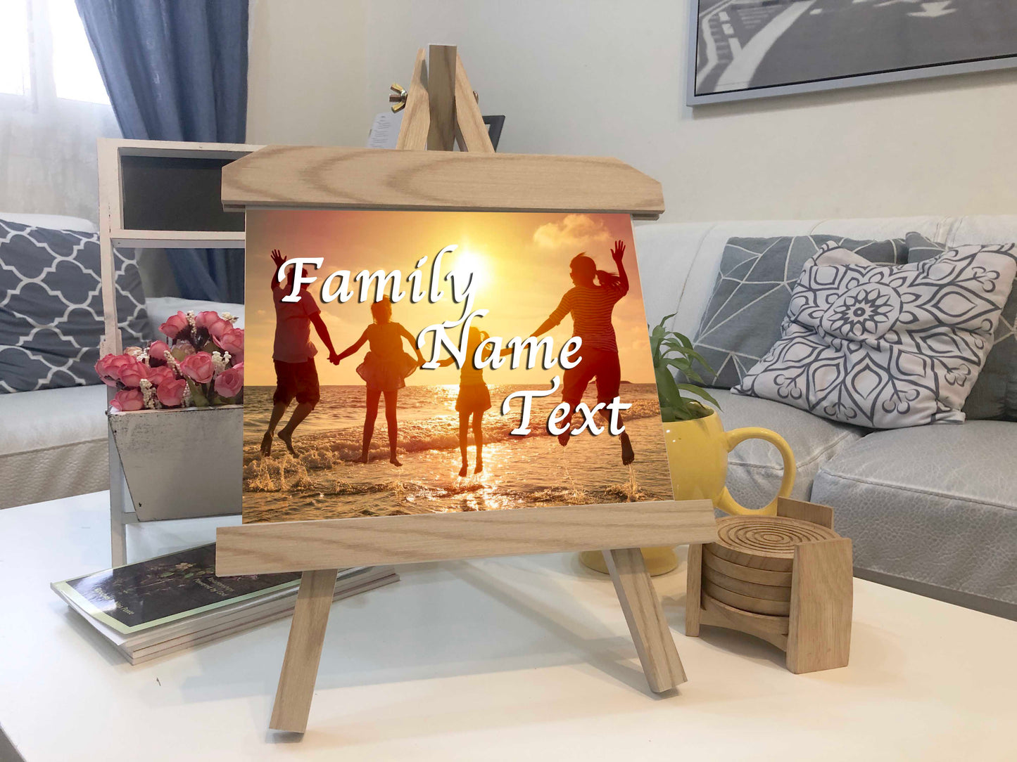 Personalized Wooden Easel Frame Display