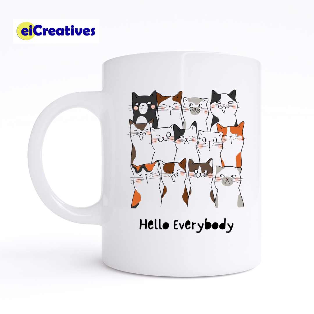 Hello Everybody Cat - Mug