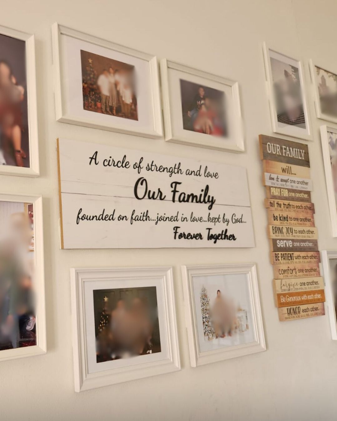 Our Family Wooden Wall Decor - 25x10cm