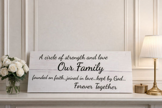 Our Family Wooden Wall Decor - 25x10cm