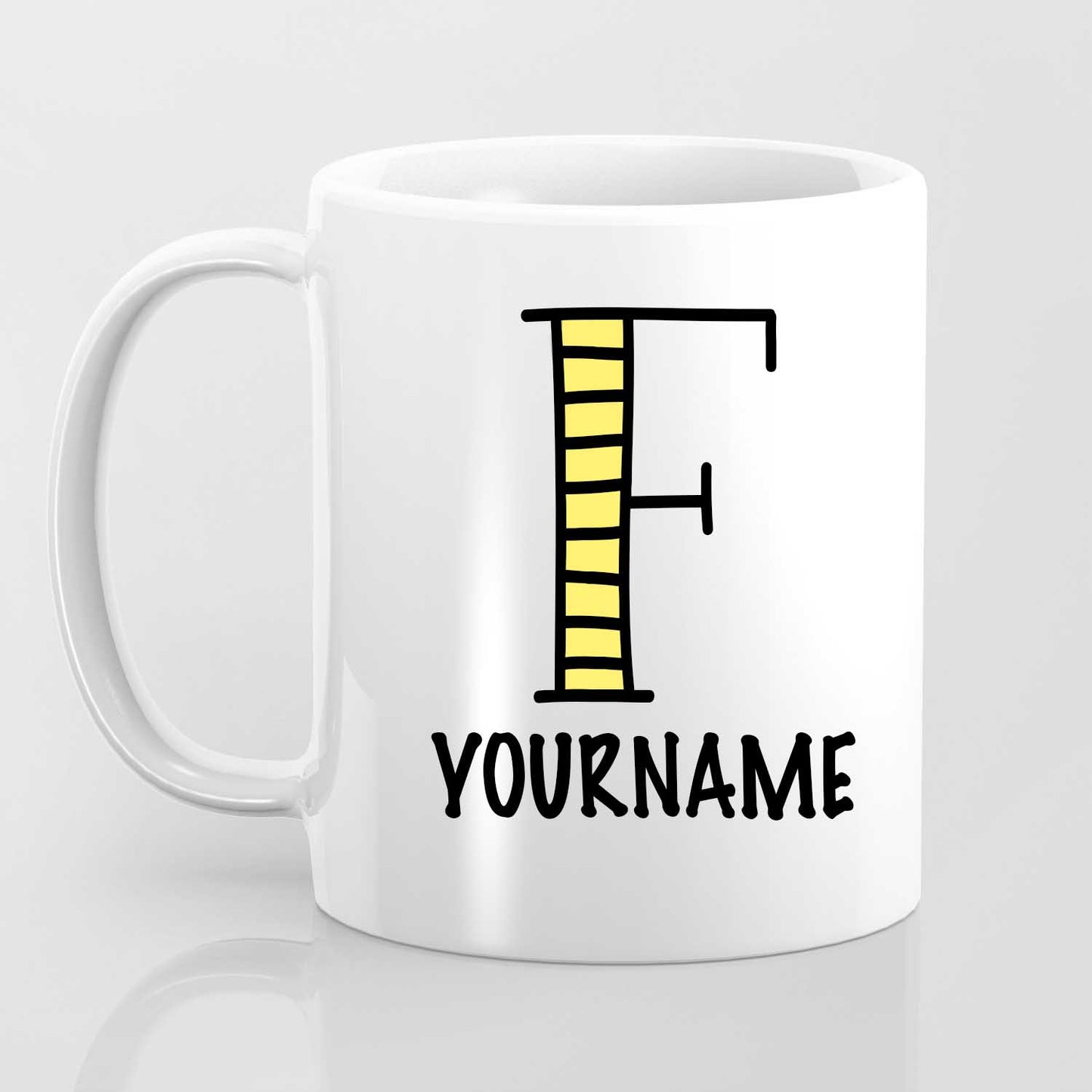 F Alphabet (with your name) - Mug