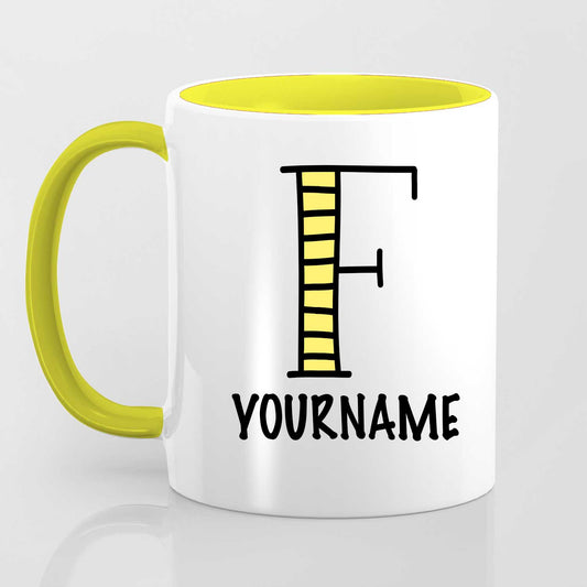 F Alphabet (with your name) - Mug