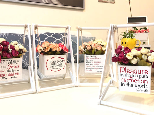 Desktop Flower Box Display with Personalized Text