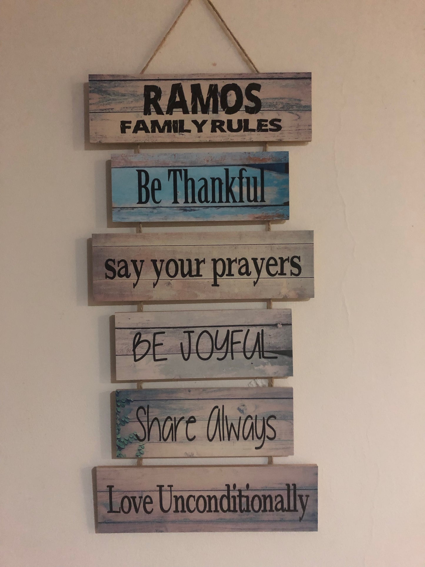 Personalized Family Rules Wall Decor