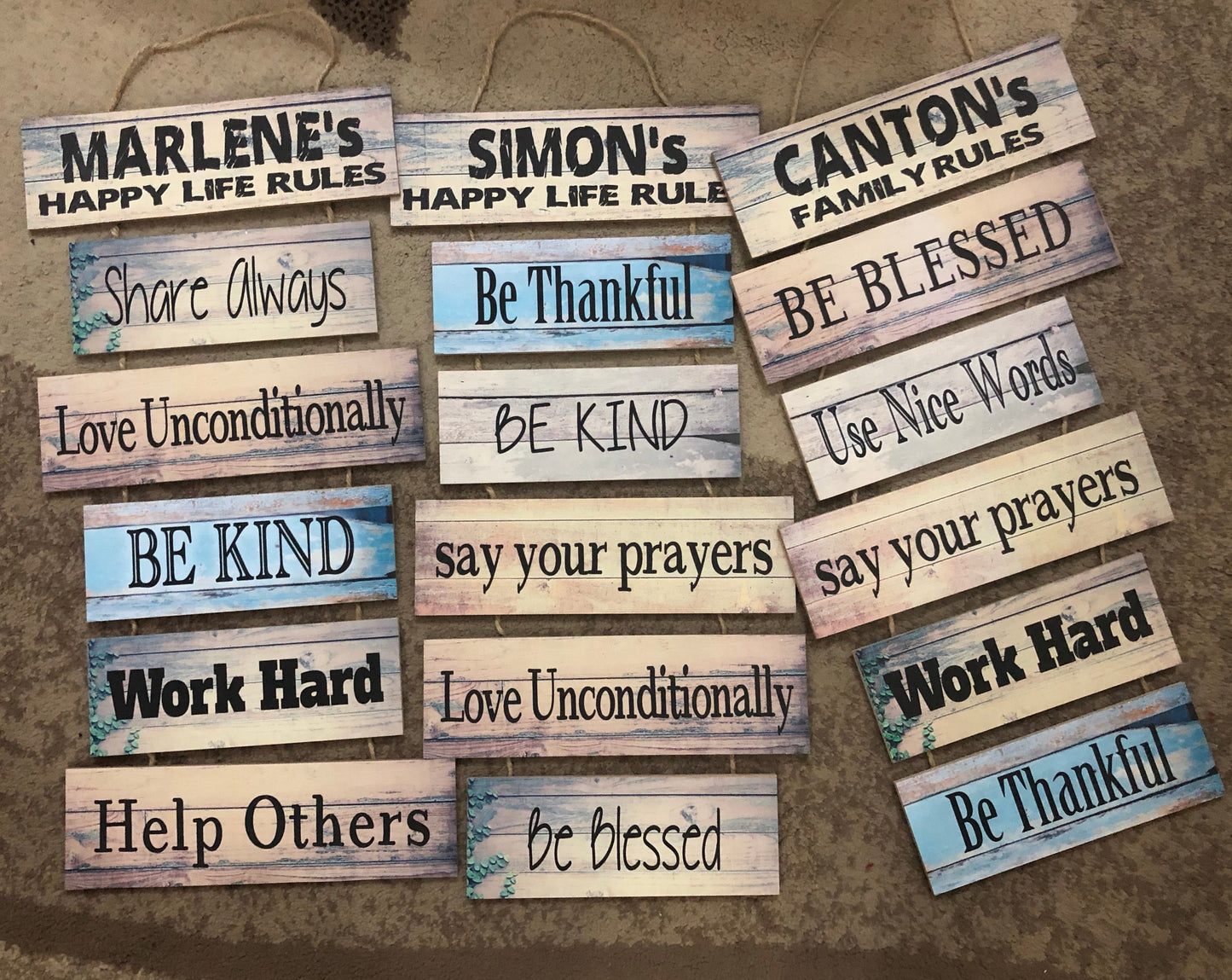 Personalized Family Rules Wall Decor